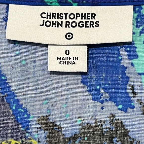 Christopher John Rogers x Target Tiered Puff Sleeve Maxi Dress Blue Floral Boho - Picture 6 of 7